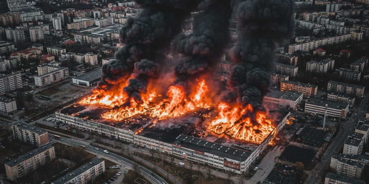 Kłęby czarnego dymu nad Chełmem. Pożar magazynów z granulatem oponowym, trwa dogaszanie