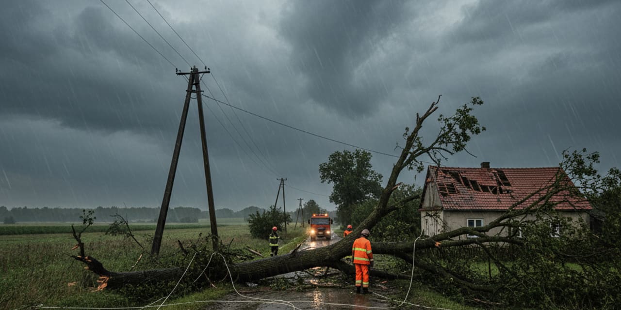 Potężne wichury nad Polską – setki domów bez prądu, tysiące interwencji