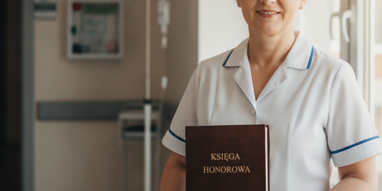 Księga Honorowa pielęgniarki z Płocka: piękne świadectwo Szpitala Świętej Trójcy