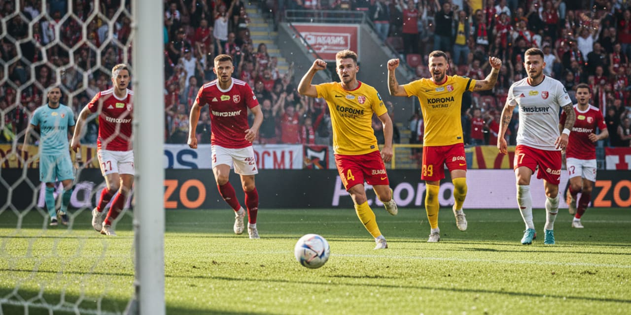 Gol Dawida Błanika przesądza o wygranej Korony Kielce nad Widzewem Łódź