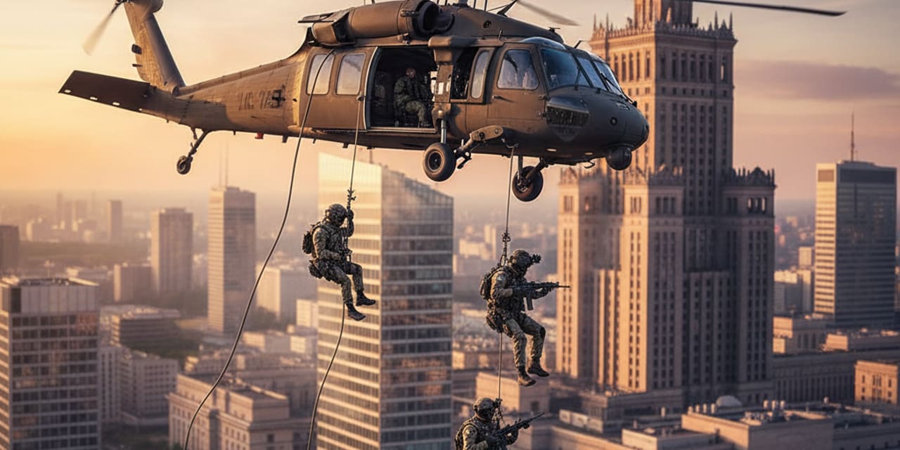 Black Hawk nad centrum Warszawy. Trwa akcja kontrterrorystów