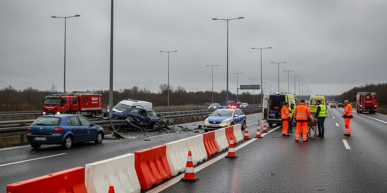 Zablokowany odcinek S12/S17 Nałęczów–Kurów. Policjant trafił do szpitala