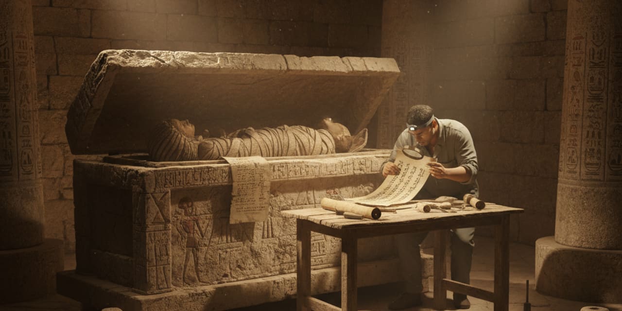 Fragment Iliady znaleziony przy mumii w egipskim grobowcu — ważne odkrycie archeologiczne