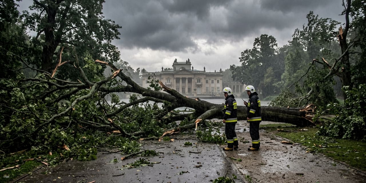 Wichury nad Polską: setki interwencji strażaków, zamknięte Łazienki Królewskie