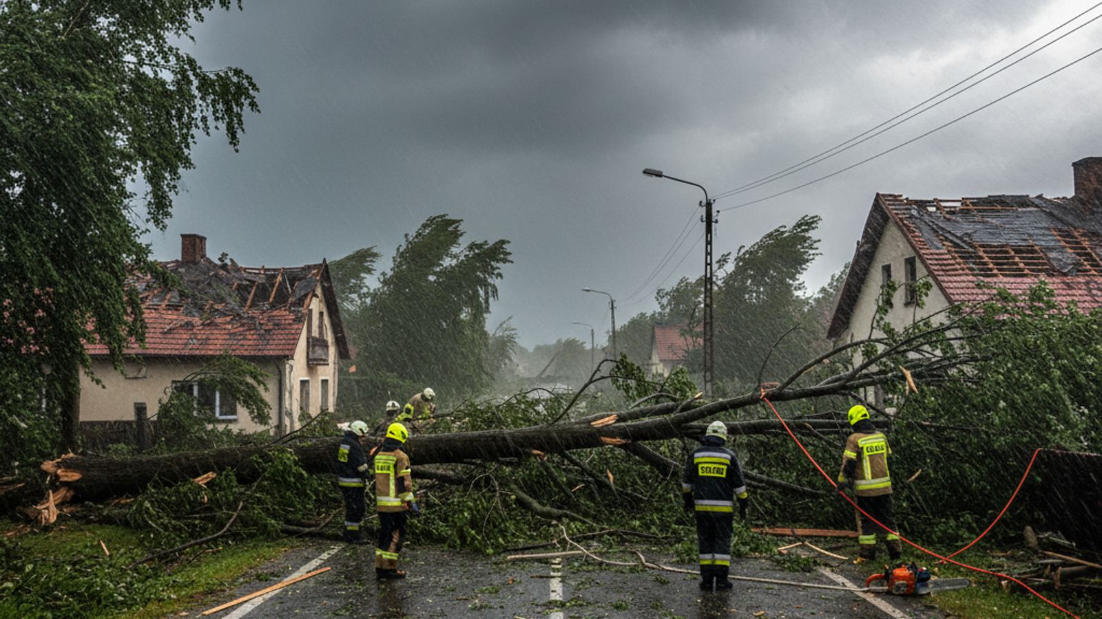 Wichury nadal groźne. IMGW i PSP: ostrzeżenia dla połowy kraju, ponad 450 interwencji