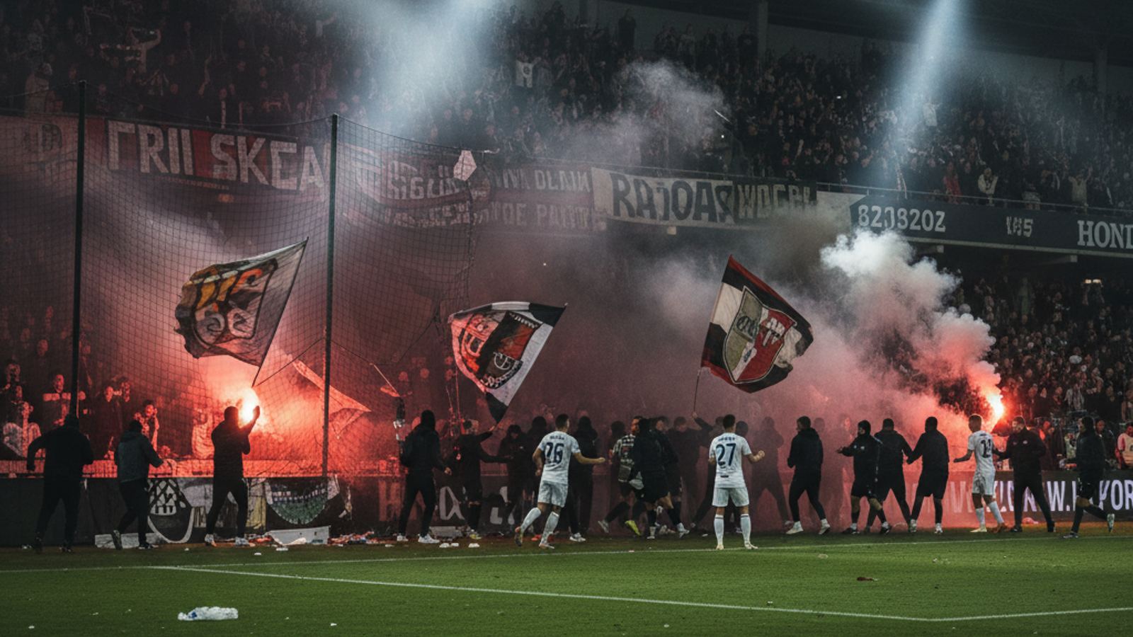 Derby przerwane: kibice wtargnęli na murawę i zaatakowali piłkarzy w skandalu czeskiej ligi