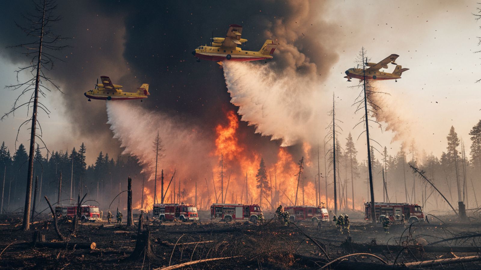 Wielki pożar lasu na Mazurach. W akcji samoloty gaśnicze i jednostki z czterech powiatów