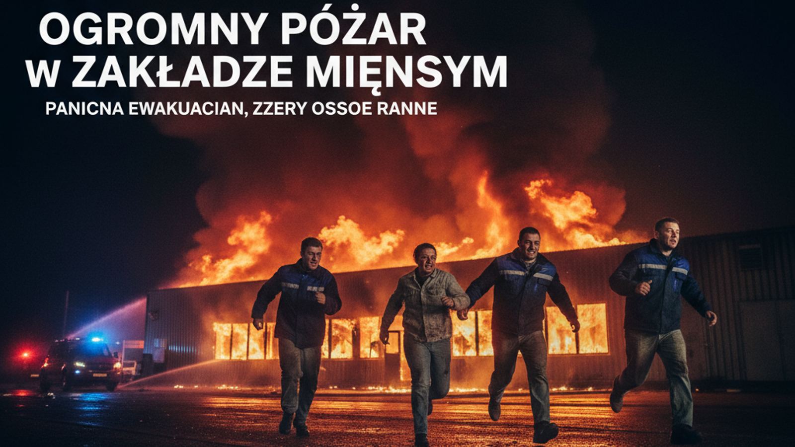 Ogromny pożar w zakładzie mięsnym w Chróścinie (Dolny Śląsk): ewakuacja pracowników i cztery poszkodowane osoby