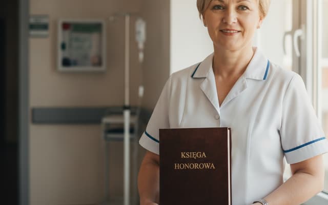 Księga Honorowa pielęgniarki z Płocka: piękne świadectwo Szpitala Świętej Trójcy