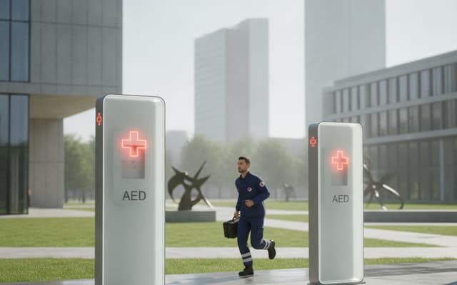 Nowy system ratunkowy na Politechnice Wrocławskiej: wieże AED mają skrócić czas reakcji do czterech minut