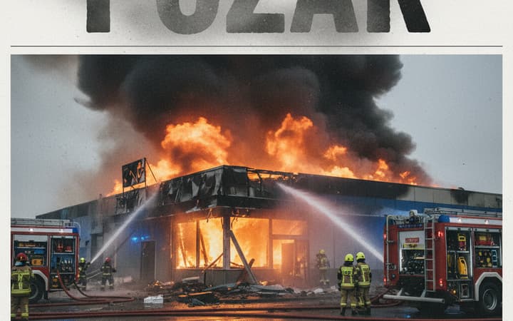 Pożar marketu w Czersku (pomorskie). RCB: "Jeśli możesz, zostań w domu"