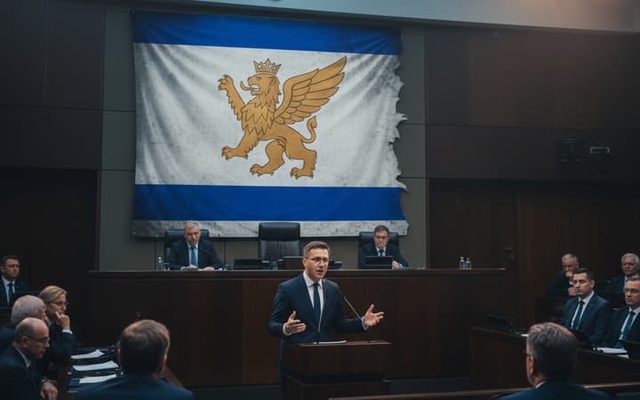 Wystąpienie Konrada Berkowicza z przerobioną flagą Izraela wywołało skandal w Sejmie