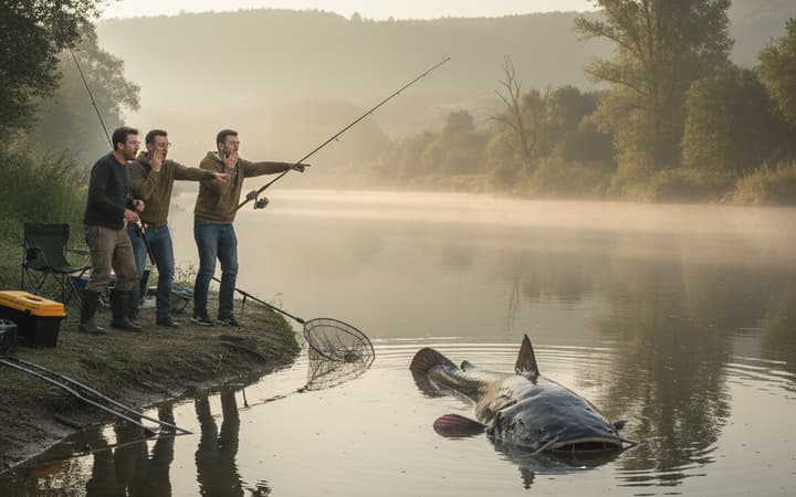 Był jak potwór z Loch Ness — wędkarze w Hesji wyłowili 2,5‑metrowego suma
