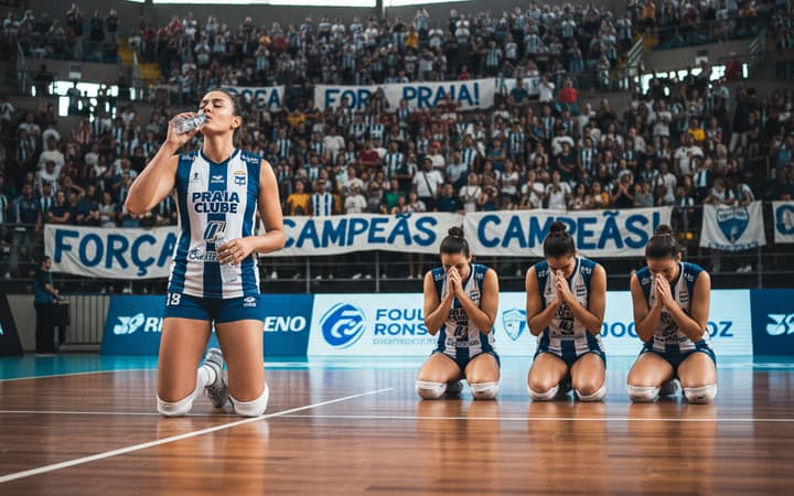 Woda święcona i modlitwa pomogły siatkarkom Praia Clube — nietypowe prezenty od kibiców