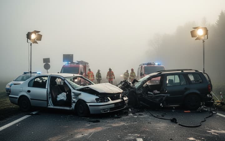 Karambol na DK7 w Łomiankach. Dwie osoby nie żyją, jedna ranna